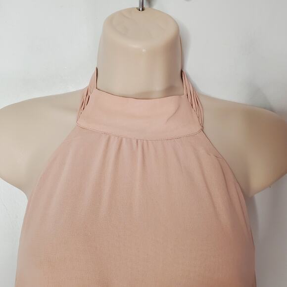 Reformation Andee Halter Open Back Maxi Dress Champagne Blush Cream Size 6 New - Picture 5 of 13